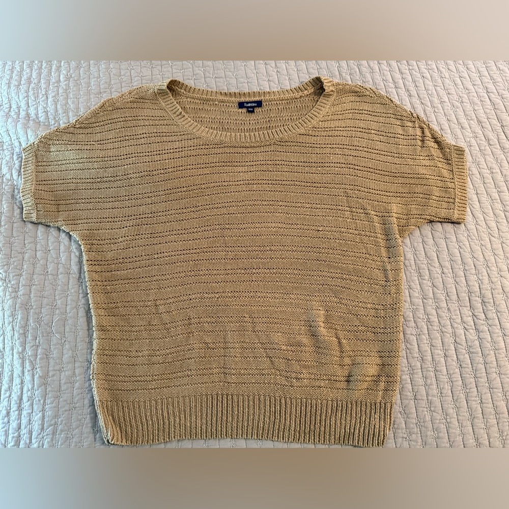 Women's Beige neutral sweater short sleeve sweater